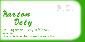 marton dely business card